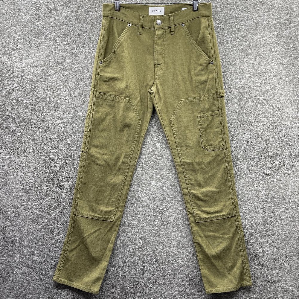 FRAME Size 25 Le Slouch Short Cotton Utility Pants Surplus Army Green NWT